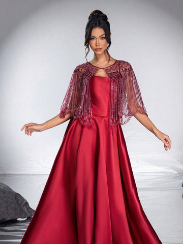 New Heavy Duty Shawl Elegant Elegant A-Line Evening Dress