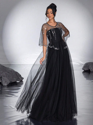 New High-End And Elegant Elegant Evening Dress For Dinner And Ceremony