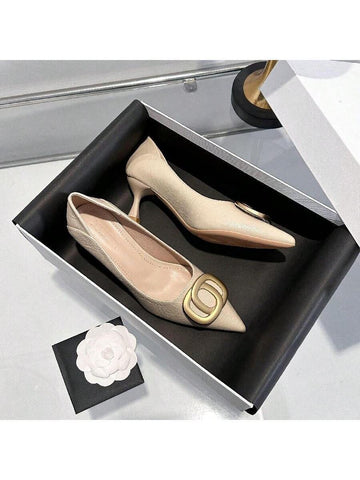 New Light Weight Casual Breathable Thin High Heel Plain Dress Pumps, Fashionable Date High Heels For Plus Size Women, Autumn