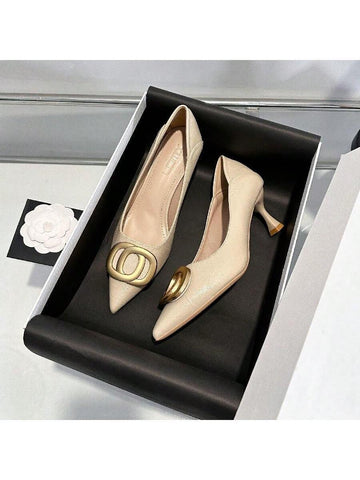 New Light Weight Casual Breathable Thin High Heel Plain Dress Pumps, Fashionable Date High Heels For Plus Size Women, Autumn