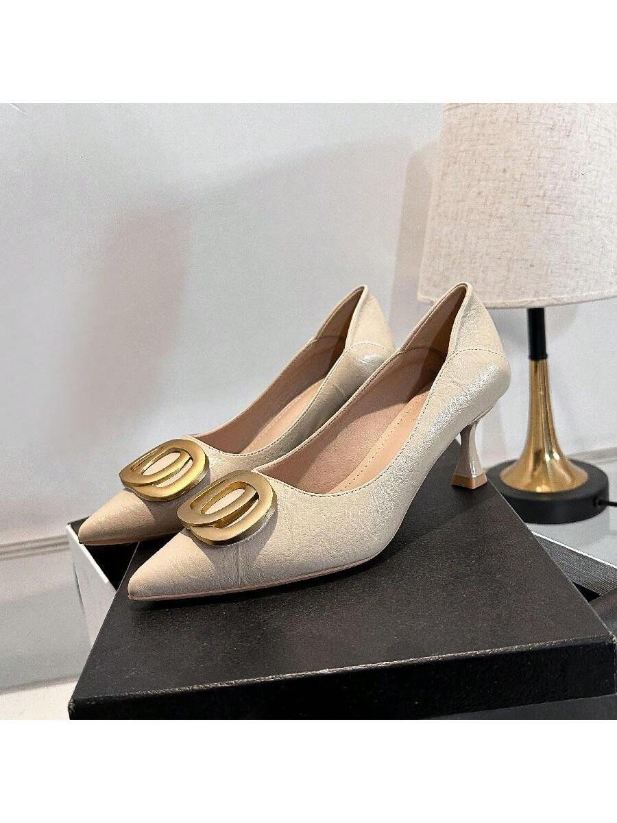 New Light Weight Casual Breathable Thin High Heel Plain Dress Pumps, Fashionable Date High Heels For Plus Size Women, Autumn