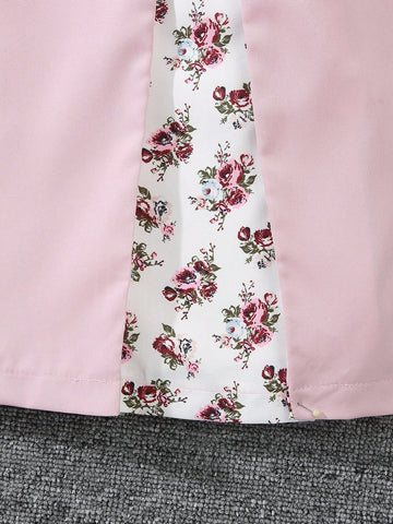 New Princess Style Children Girls Casual Bowknot Patchwork Dress, Suitable For 4-7 Years Old, Spring/Autumn