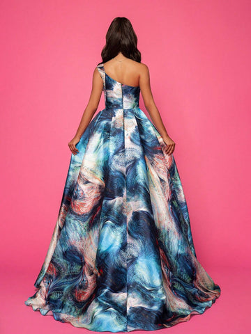 New Rainbow Color High-End Sexy Mermaid Dress With Floating Train For Cocktail Party And Evening Event