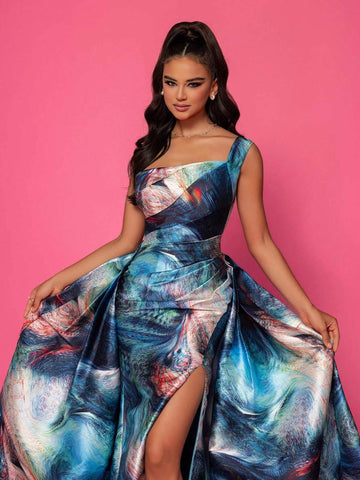 New Rainbow Color High-End Sexy Mermaid Dress With Floating Train For Cocktail Party And Evening Event