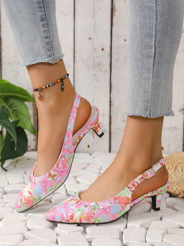 New Rhinestone Embellished Pointed Toe High Heel Pumps, Fashionable And Elegant Ladies