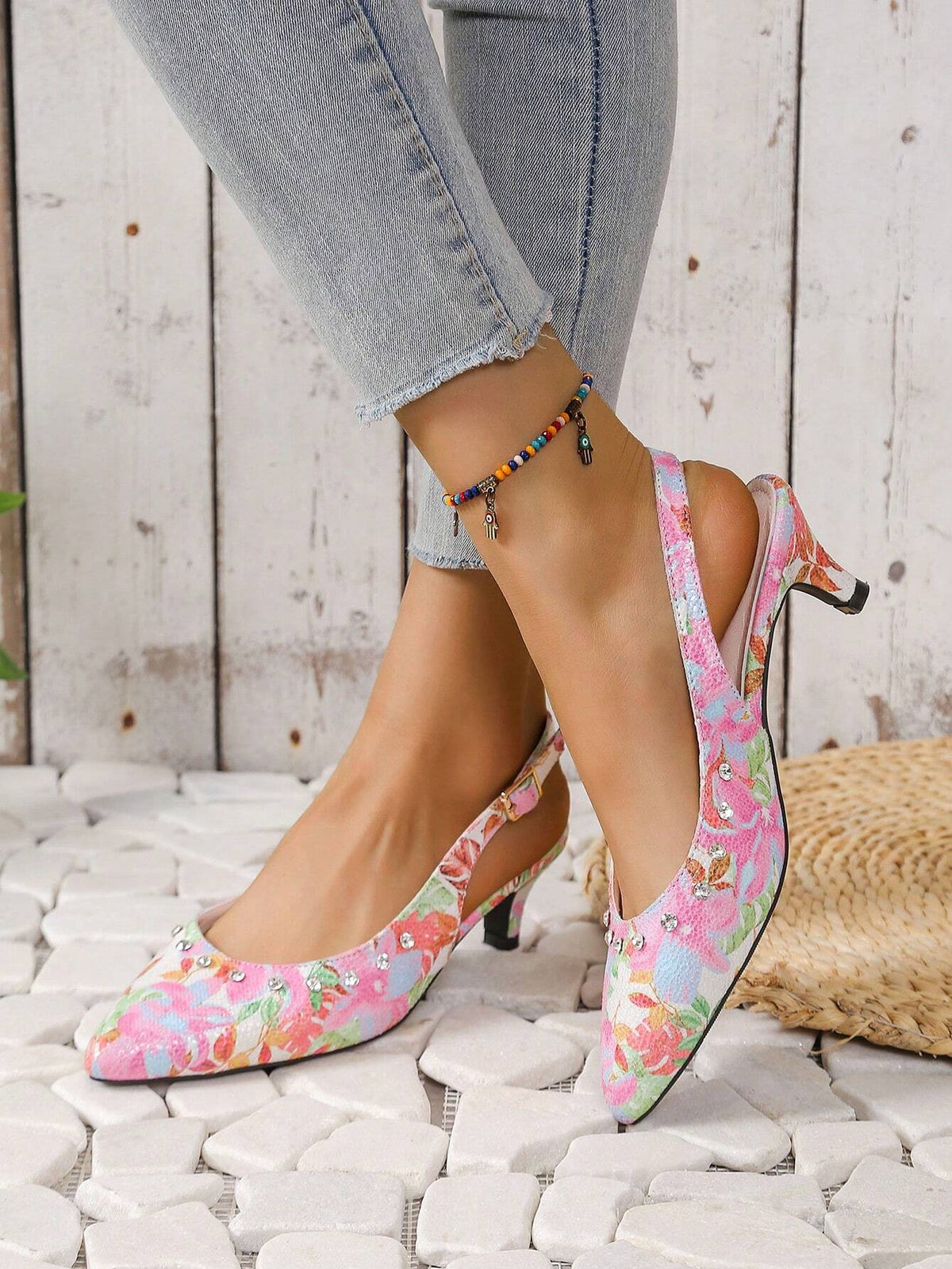 New Rhinestone Embellished Pointed Toe High Heel Pumps, Fashionable And Elegant Ladies