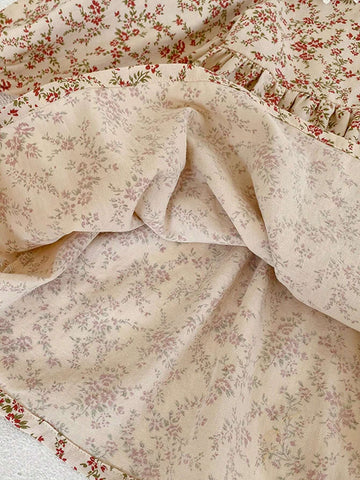 New Spring/Autumn Girls Dolly Collar Ditsy Floral Princess Dress