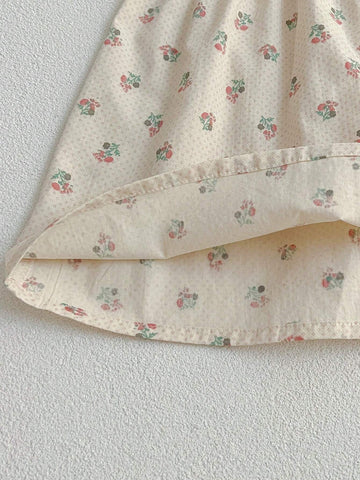 New Spring/Fall Floral Print Long Sleeve Princess Dress For Young Girls