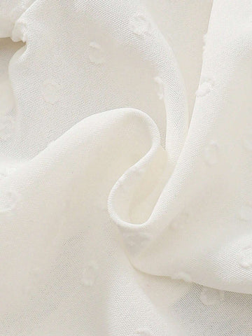 New Spring And Autumn Kids' Shirt For Girls, Simple Jacquard Design With Cute Lace Peter Pan Collar, Stylish And Casual For Children Of All Ages