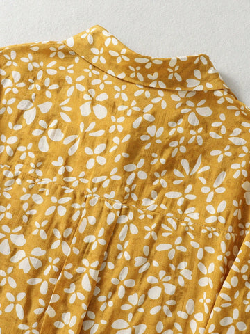 New Spring & Autumn Ditsy Floral Elegant Long Sleeve Blouse Top For Women