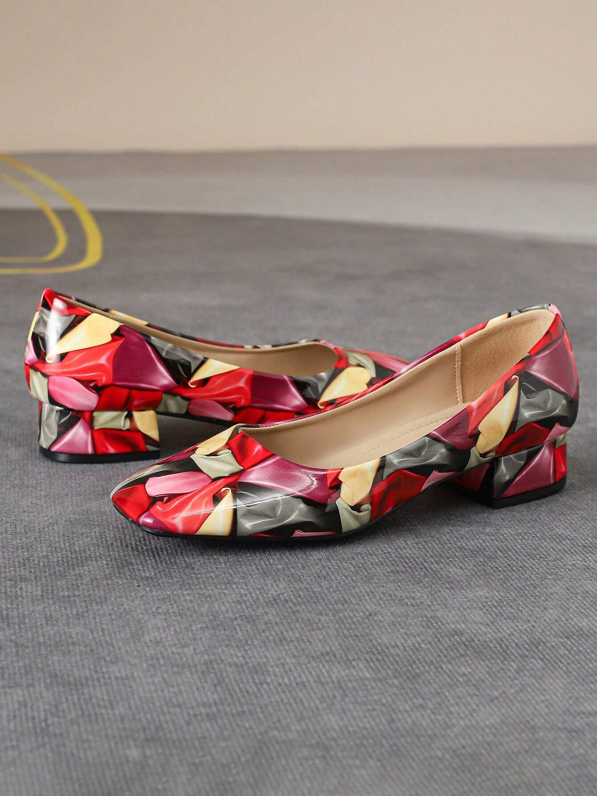 New Square Toe Thick Heel Flats, Large Size Women Slip-On Soft Bottom Non-Slip Loafers