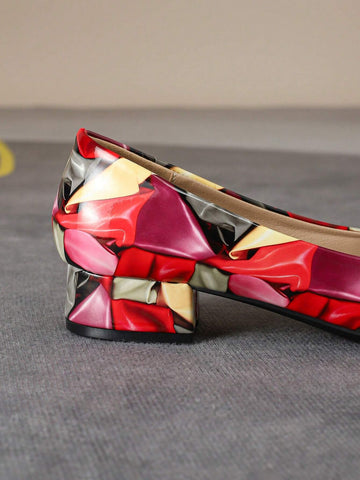 New Square Toe Thick Heel Flats, Large Size Women Slip-On Soft Bottom Non-Slip Loafers