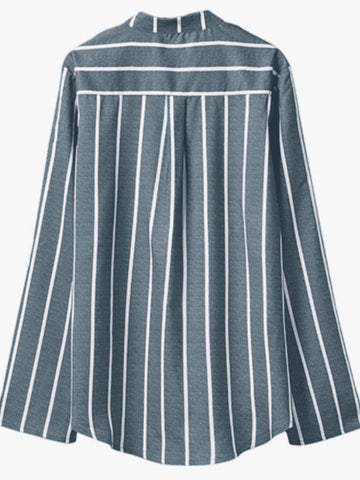 Women Casual Blouse. Elegant Solid Color Button-Up Shirt