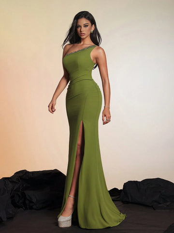 New Style Fish-Tail Waist-Cinching Elegant Evening Dress For Cocktail Party