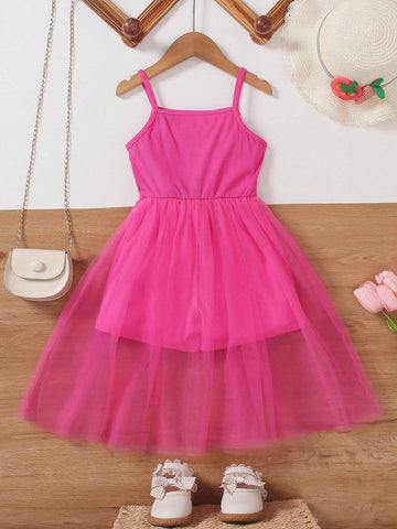 New Style Girls" Sweet Elegant Summer Jumpsuit With Spaghetti Straps And Lace & Mesh Patchwork Floral Print