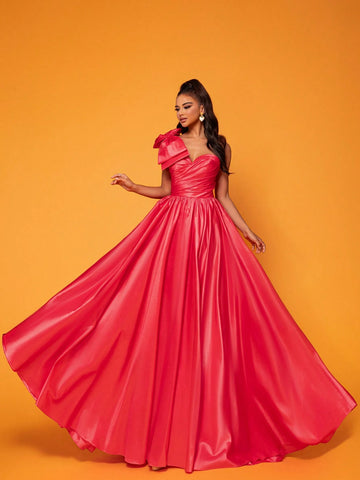 New Style Strapless Sexy And Unique Sleeve Design Evening Dress For Formal Occasions