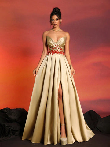 New Style Strapless Sexy & Elegant Evening Party Dress