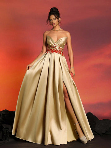 New Style Strapless Sexy & Elegant Evening Party Dress