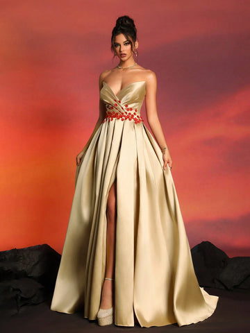 New Style Strapless Sexy & Elegant Evening Party Dress