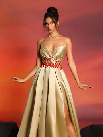 New Style Strapless Sexy & Elegant Evening Party Dress