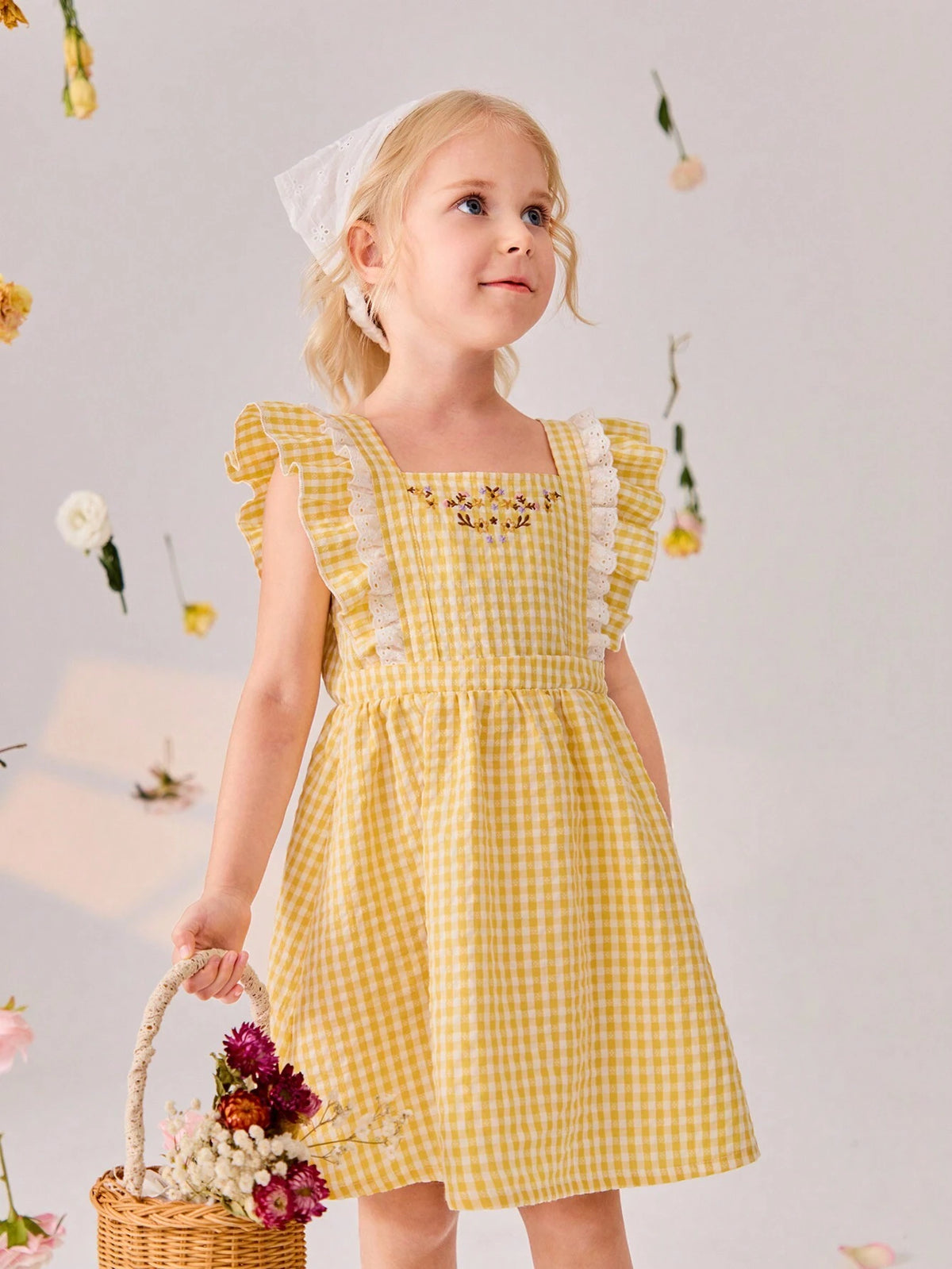 New Summer Arrival! Adorable Floral Lace Princess Dress With Rural Style For Little Girls
