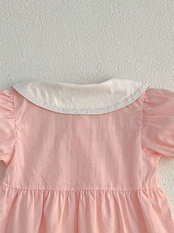 New Summer Collection Cute Short Sleeve Embroidered Princess Girls' Dress For Baby Girls