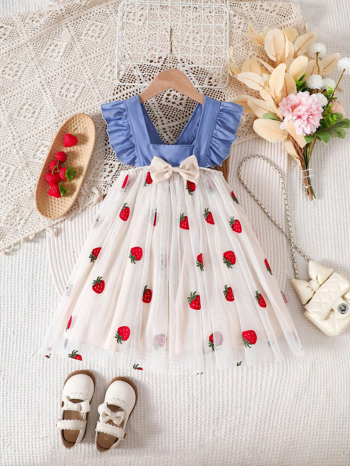 New Summer Cute Strawberry Print Baby Girls Dress