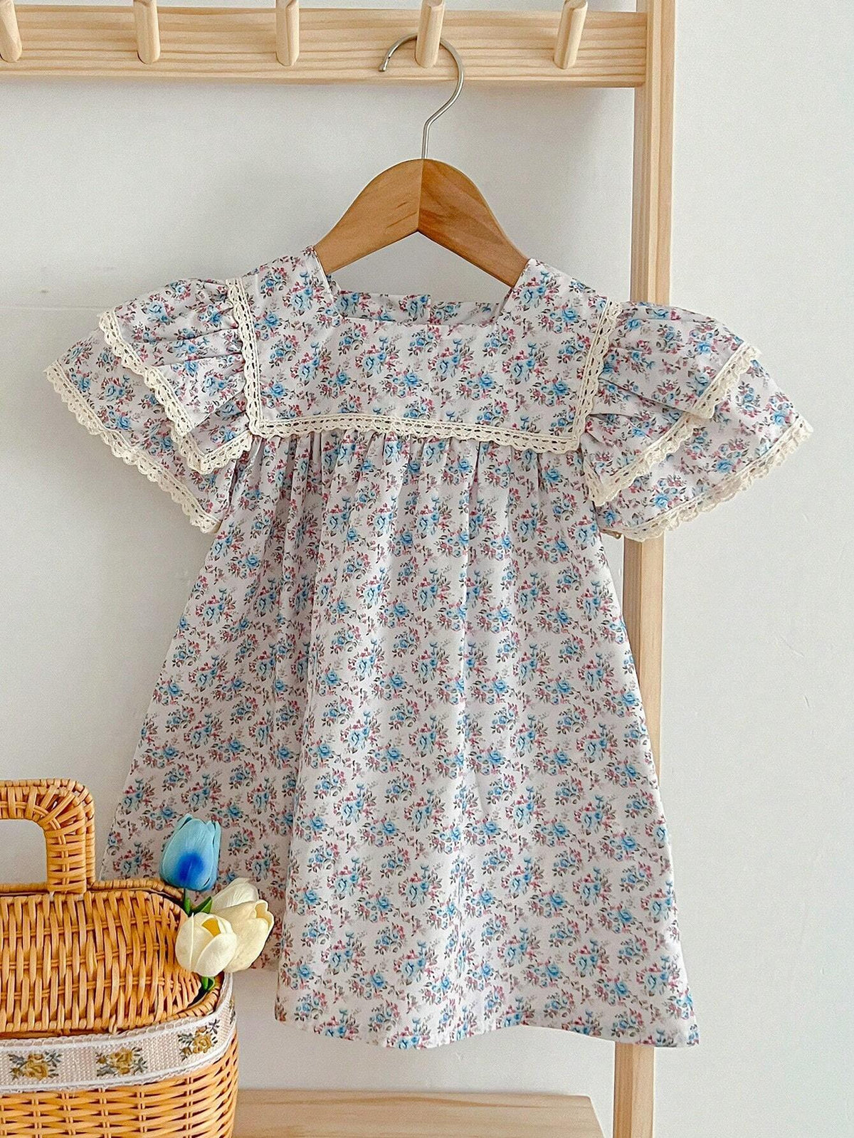 New Summer Floral Lace Princess Dress For Girls