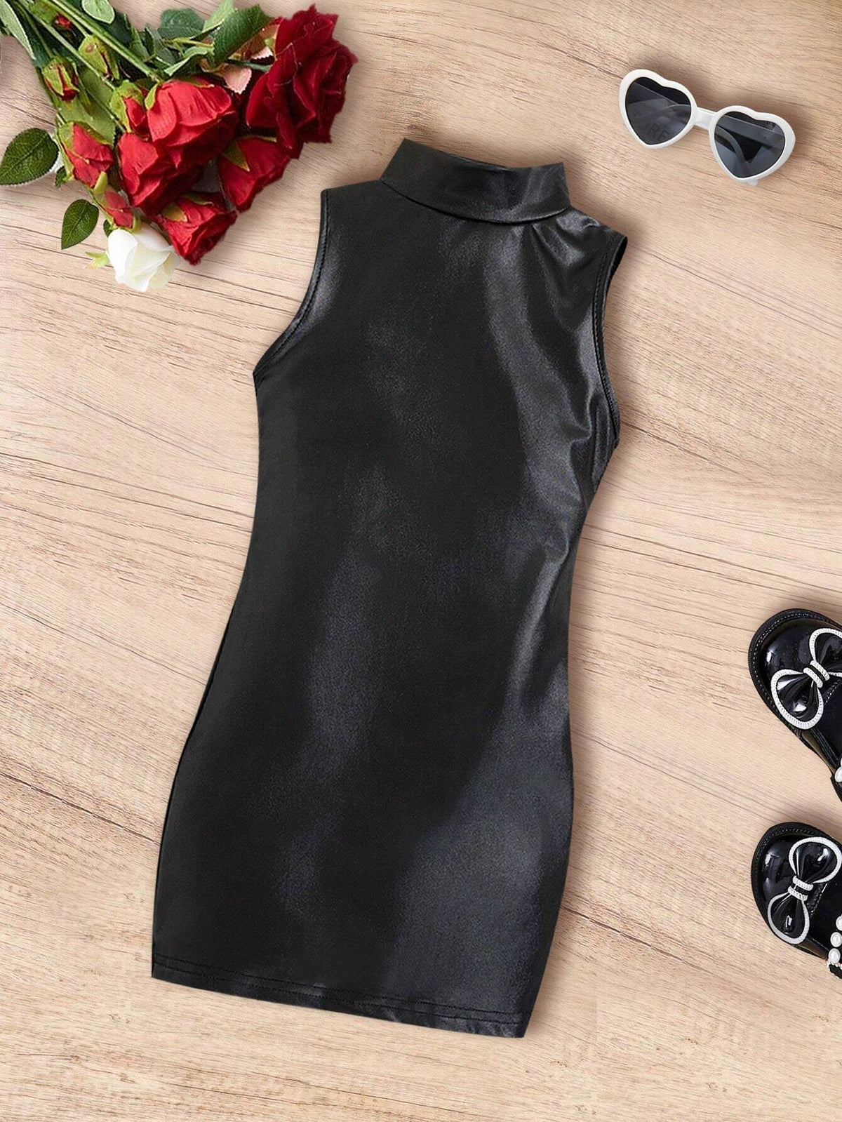 New Trendy Black Sleeveless Dress For Little Girls, Sibling Outfits Matching Outfits (2 Pieces Sold Separately)
