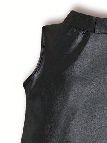 New Trendy Black Sleeveless Dress For Little Girls, Sibling Outfits Matching Outfits (2 Pieces Sold Separately)
