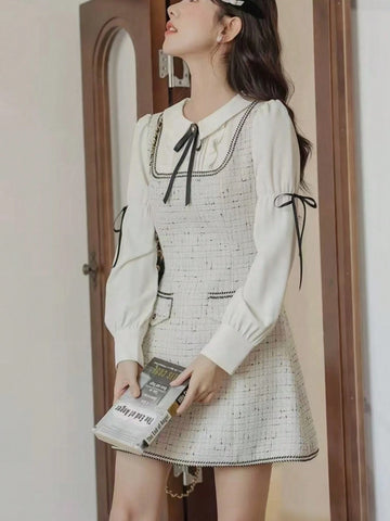 New Year/Valentine's Day Women Elegant Chic Party Long Sleeve Vintage Dress
