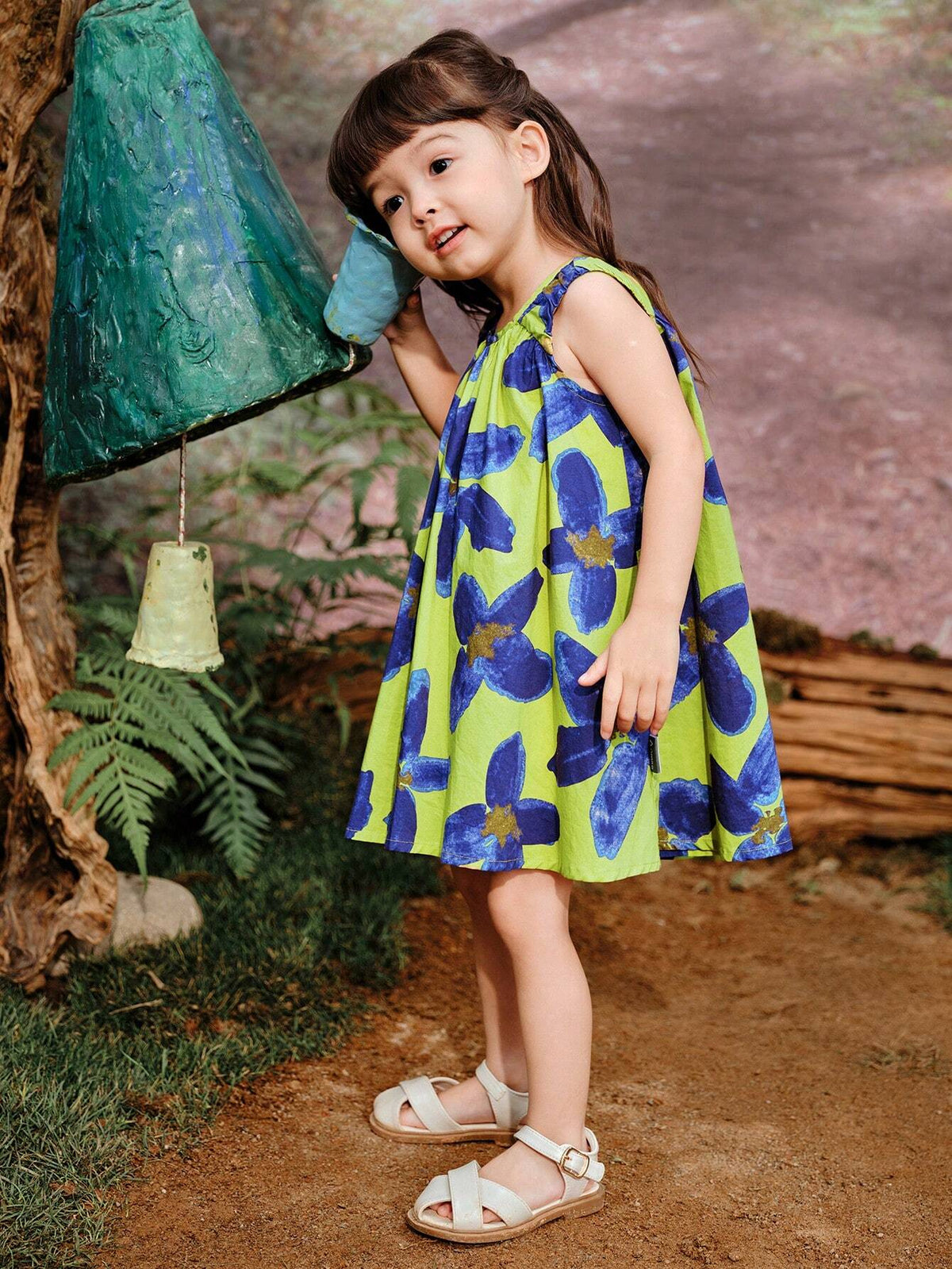 Little Girls"/2024 Summer Collection Full Print Sleeveless Dress