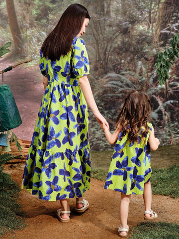 Little Girls"/2024 Summer Collection Full Print Sleeveless Dress