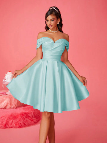 New Off-Shoulder Women Elegant Ball Gown Party Dress