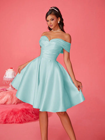 New Off-Shoulder Women Elegant Ball Gown Party Dress