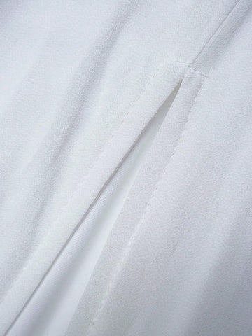 Off Shoulder Knot Side Split Thigh Chiffon Wedding Dress