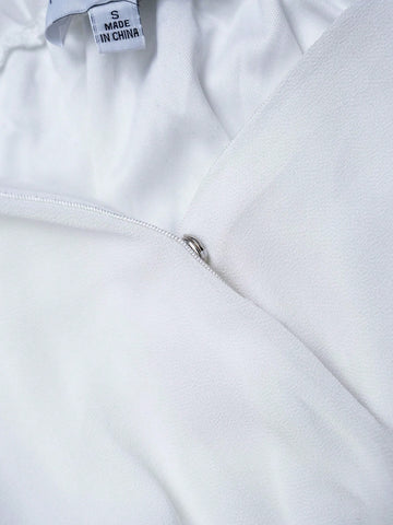 Off Shoulder Knot Side Split Thigh Chiffon Wedding Dress