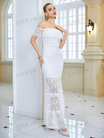 Off Shoulder Lace Wedding Dress