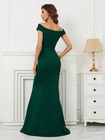 Off Shoulder Mermaid Hem Party Dress