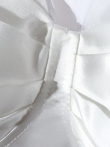 Off Shoulder Ruched Bustier Satin Wedding Dress