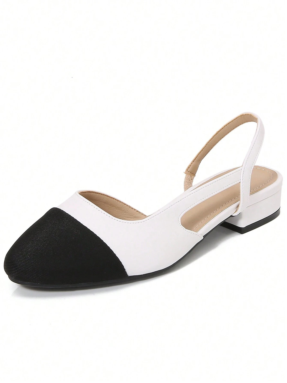 Women Shoes With Back Buckle Strap, Closed Toe, Flat Low Heel, Square Toe, Hollow Sides, 2024 New Style, Versatile French Elegant Fashionable