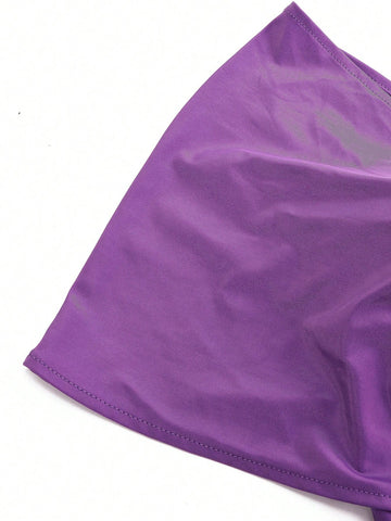 One Shoulder Ruched Split Thigh Formal Bridesmaid Dress