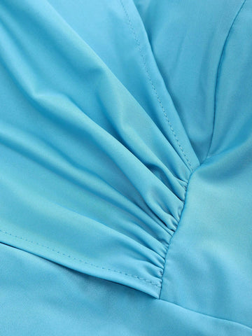 One Shoulder Ruched Split Thigh Formal Bridesmaid Dress