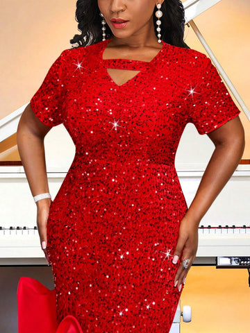 One Shoulder Ruffle Bright Dress