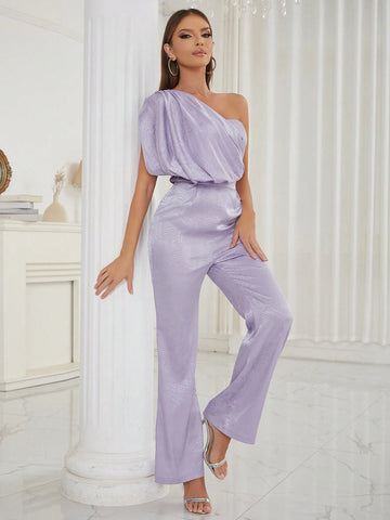 One Shoulder Sexy & Fashionable Wide Leg Jumpsuit