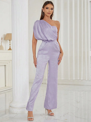 One Shoulder Sexy & Fashionable Wide Leg Jumpsuit