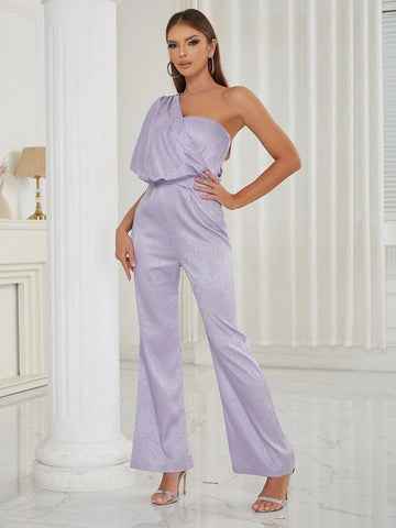 One Shoulder Sexy & Fashionable Wide Leg Jumpsuit