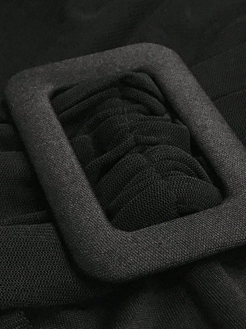 One Shoulder Slanted Neck Long Sleeve Long Pants Jumpsuit