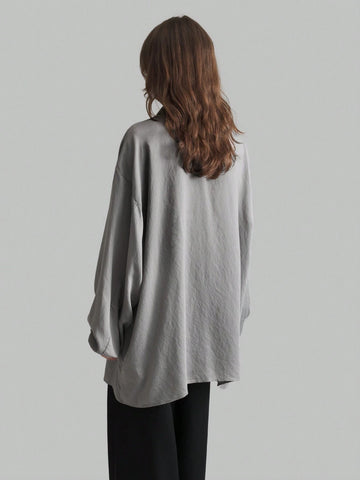 Oversized Minimalist Women's Blouse, Casual Shirt