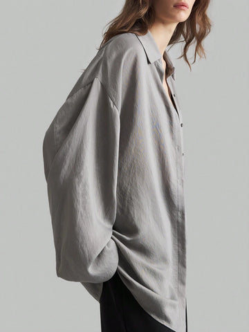 Oversized Minimalist Women's Blouse, Casual Shirt